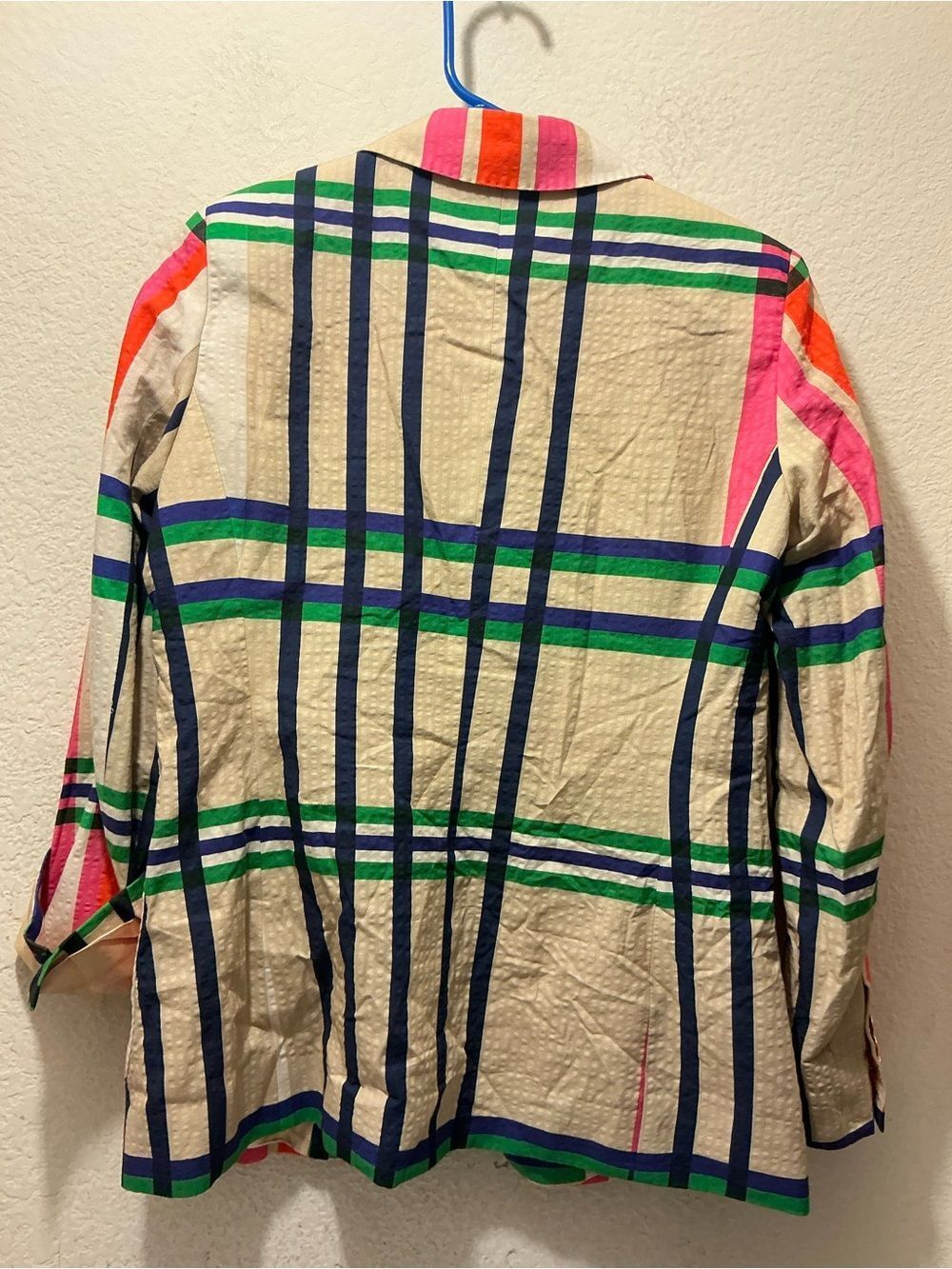 NWOT VILAGALLO plaid single breasted harlow blazer in herne size 38 - Picture 7 of 9